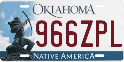 OK license plate 966ZPL