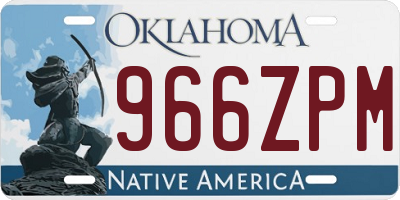 OK license plate 966ZPM