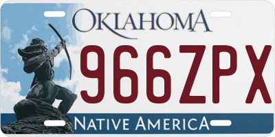 OK license plate 966ZPX