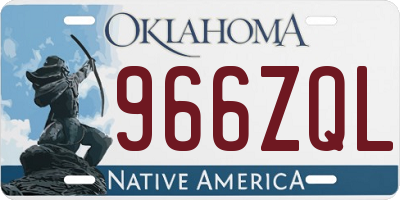 OK license plate 966ZQL
