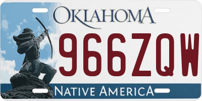 OK license plate 966ZQW