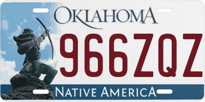 OK license plate 966ZQZ