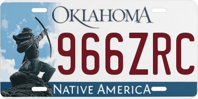 OK license plate 966ZRC