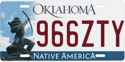 OK license plate 966ZTY