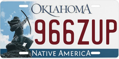 OK license plate 966ZUP