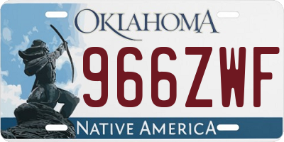 OK license plate 966ZWF