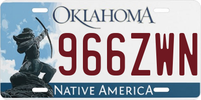 OK license plate 966ZWN