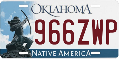 OK license plate 966ZWP