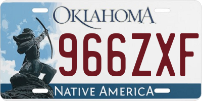 OK license plate 966ZXF