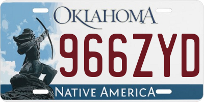 OK license plate 966ZYD