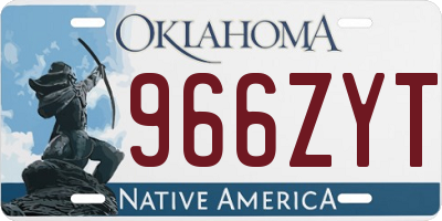 OK license plate 966ZYT