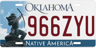 OK license plate 966ZYU