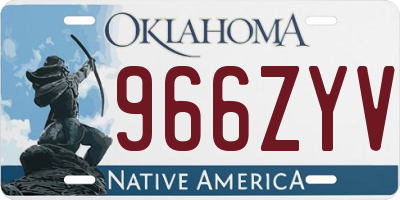 OK license plate 966ZYV