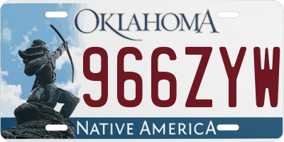 OK license plate 966ZYW