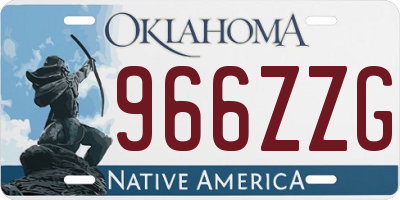 OK license plate 966ZZG