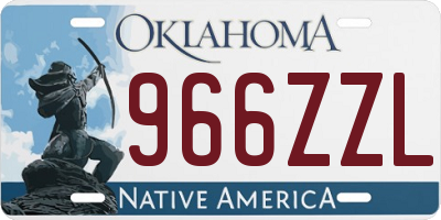 OK license plate 966ZZL