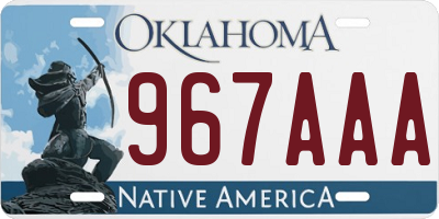 OK license plate 967AAA