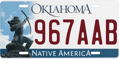 OK license plate 967AAB