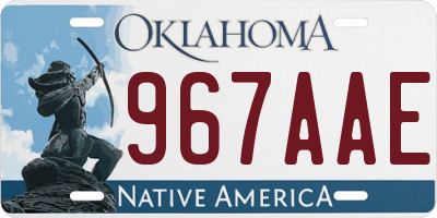 OK license plate 967AAE