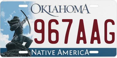 OK license plate 967AAG