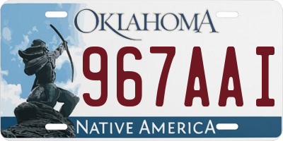 OK license plate 967AAI