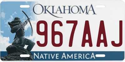 OK license plate 967AAJ