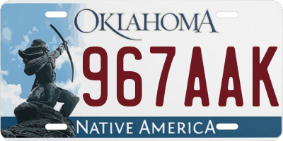 OK license plate 967AAK