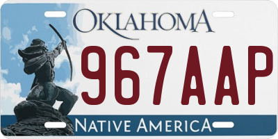 OK license plate 967AAP