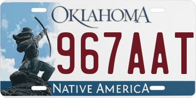 OK license plate 967AAT