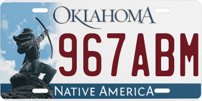 OK license plate 967ABM