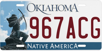 OK license plate 967ACG