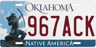 OK license plate 967ACK