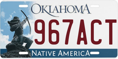 OK license plate 967ACT