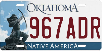 OK license plate 967ADR