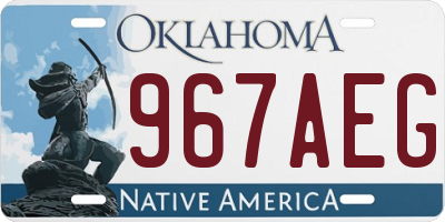 OK license plate 967AEG