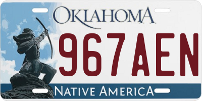 OK license plate 967AEN
