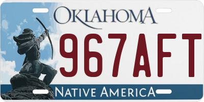 OK license plate 967AFT