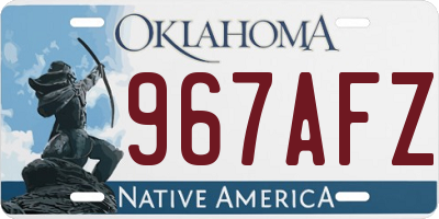 OK license plate 967AFZ
