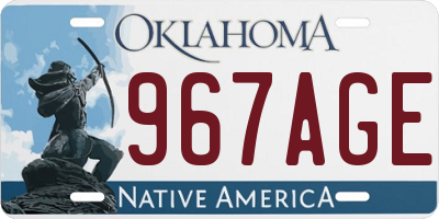 OK license plate 967AGE