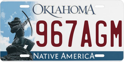 OK license plate 967AGM