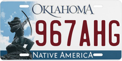 OK license plate 967AHG