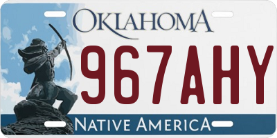 OK license plate 967AHY