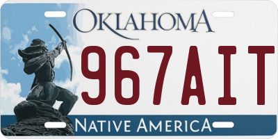 OK license plate 967AIT
