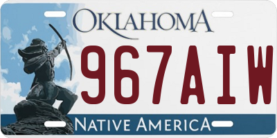 OK license plate 967AIW