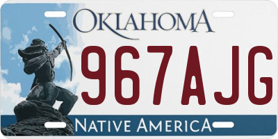 OK license plate 967AJG
