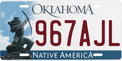 OK license plate 967AJL
