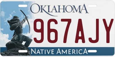 OK license plate 967AJY