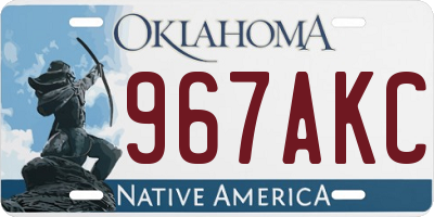 OK license plate 967AKC