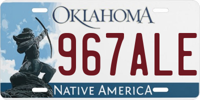 OK license plate 967ALE