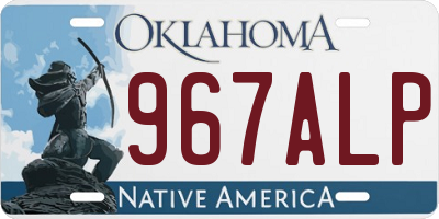 OK license plate 967ALP